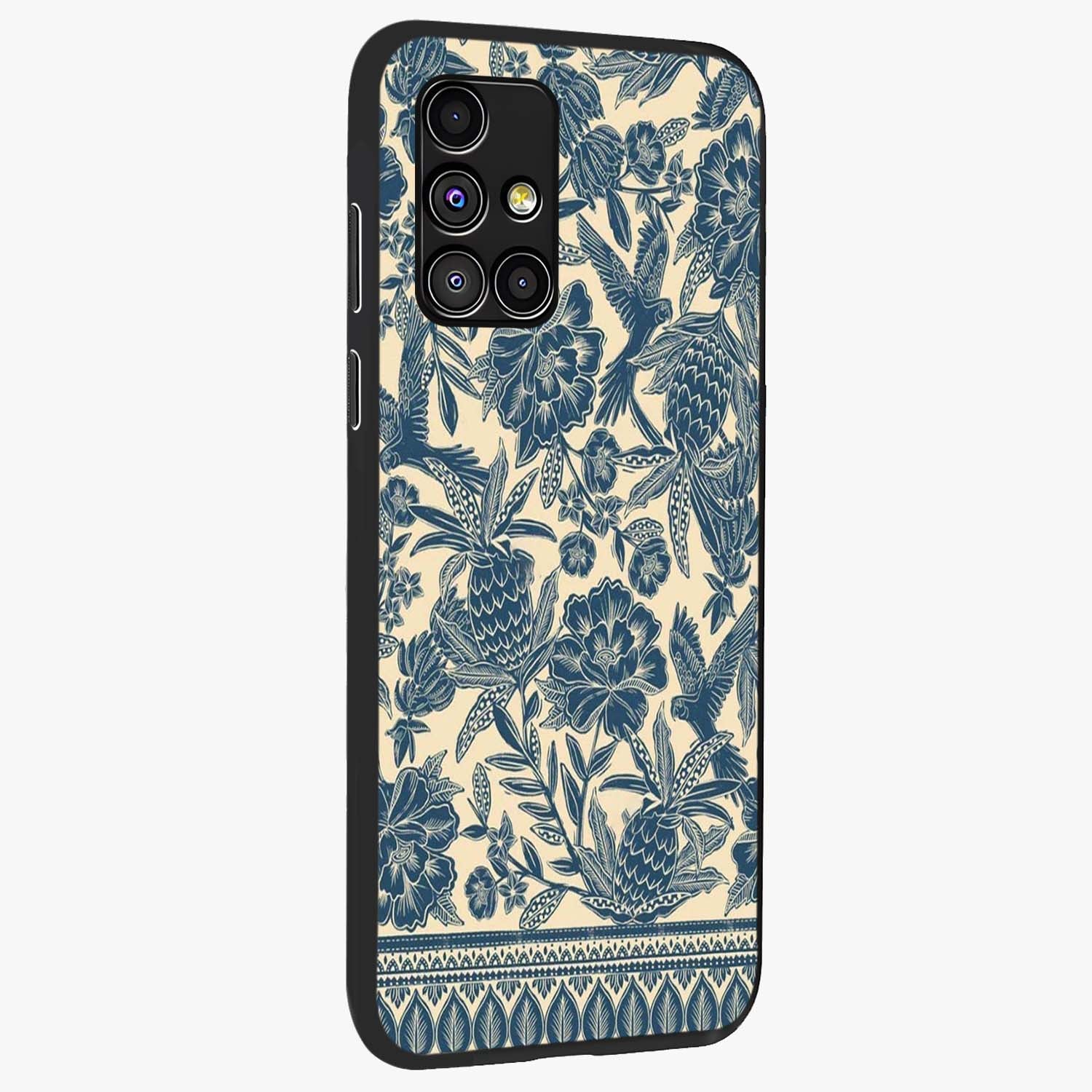 Heirloom Wild Bloom Glass Case upright view showcasing delicate wildflower artwork with timeless floral theme.