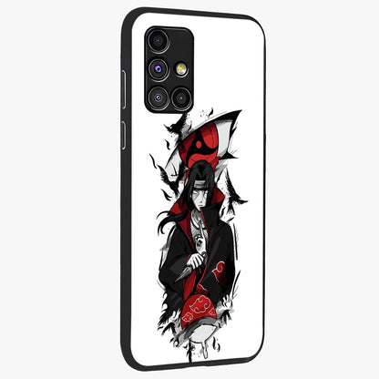 Itachi Limited Edition Naruto Anime Glass Case upright view showcasing intense anime artwork with powerful character theme.
