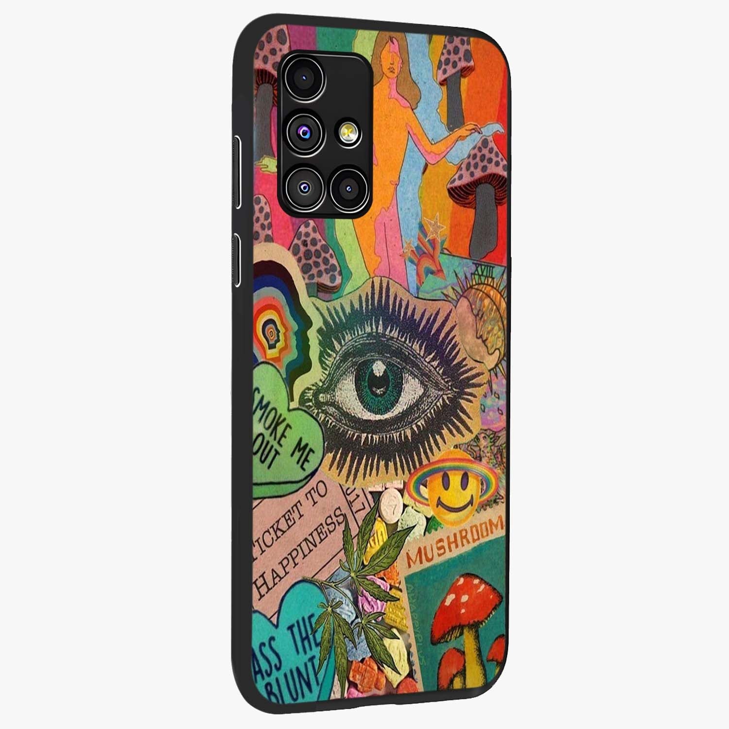 Mystic Eye Wonderland Glass Case upright view showcasing symbolic eye artwork with mysterious fantasy theme.