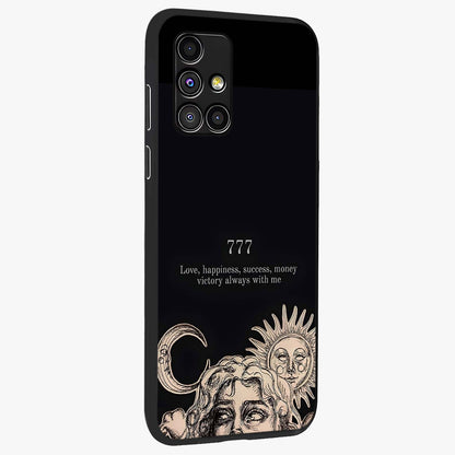 Mystic Victory Aura Glass Case upright view showcasing powerful victory themed artwork with spiritual energy vibe.