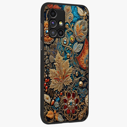 Royal Jewel Garden Glass Case upright view showcasing rich floral artwork with luxurious garden theme.