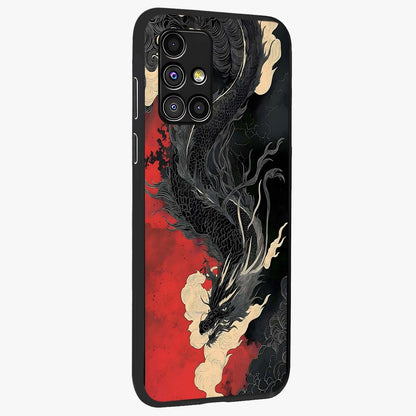 Shadow Dragon Fury Glass Case upright view showcasing intense dragon artwork with dramatic shadow theme.