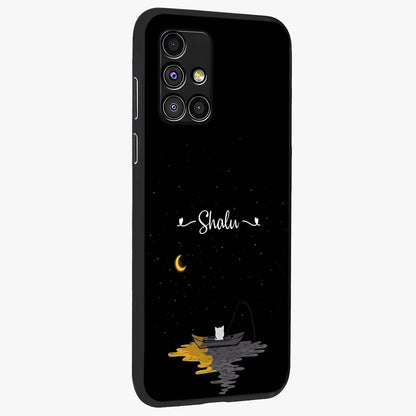 Silent Night Row Glass Case upright view showcasing tranquil night artwork with serene landscape theme.