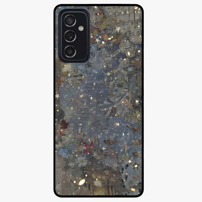 Aesthetic Astrolophia Glass Case showing flat back view with dreamy aesthetic design and glossy glass finish.