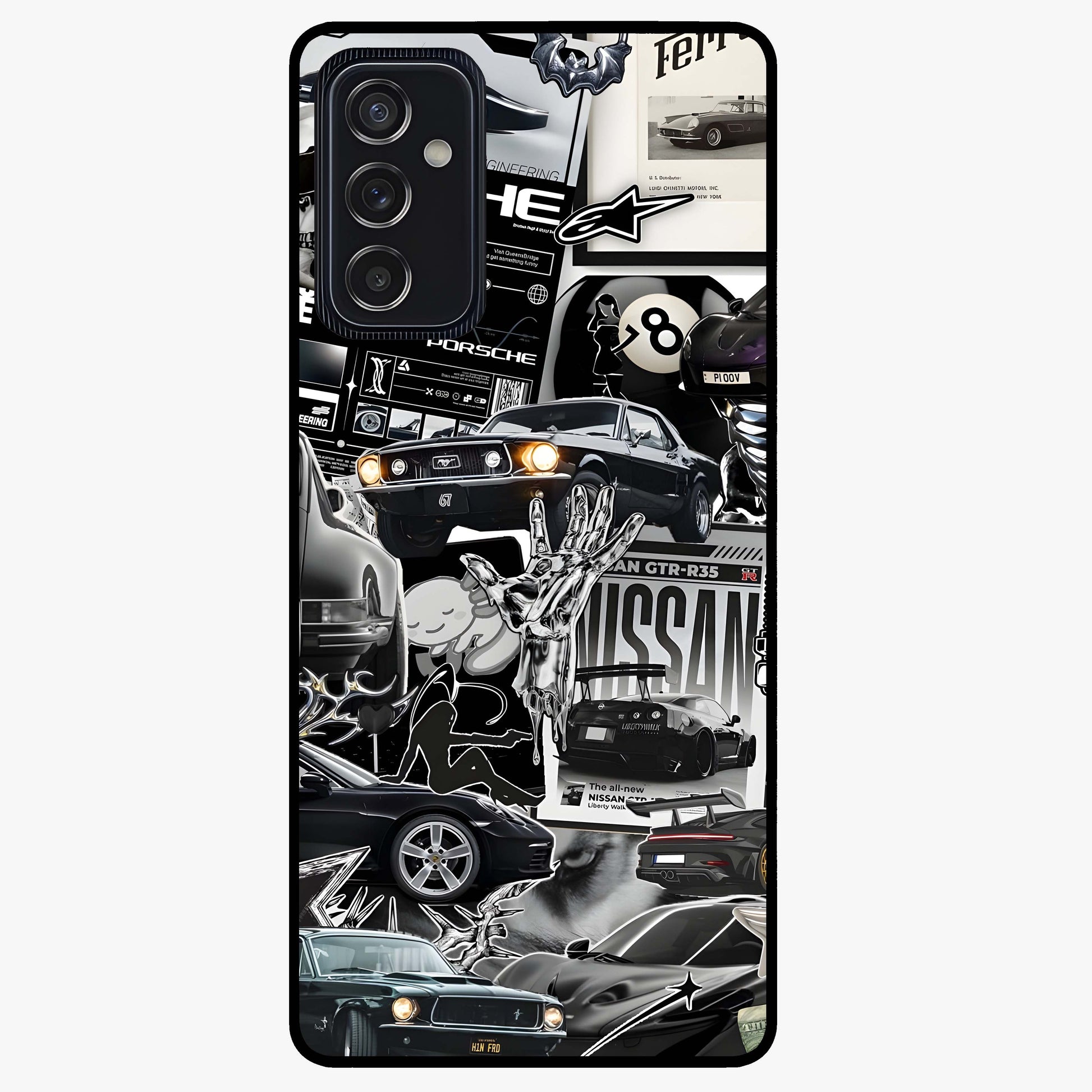 Aesthetic Dark Love Glass Case showing flat back view with dark romantic artwork and glossy glass finish.