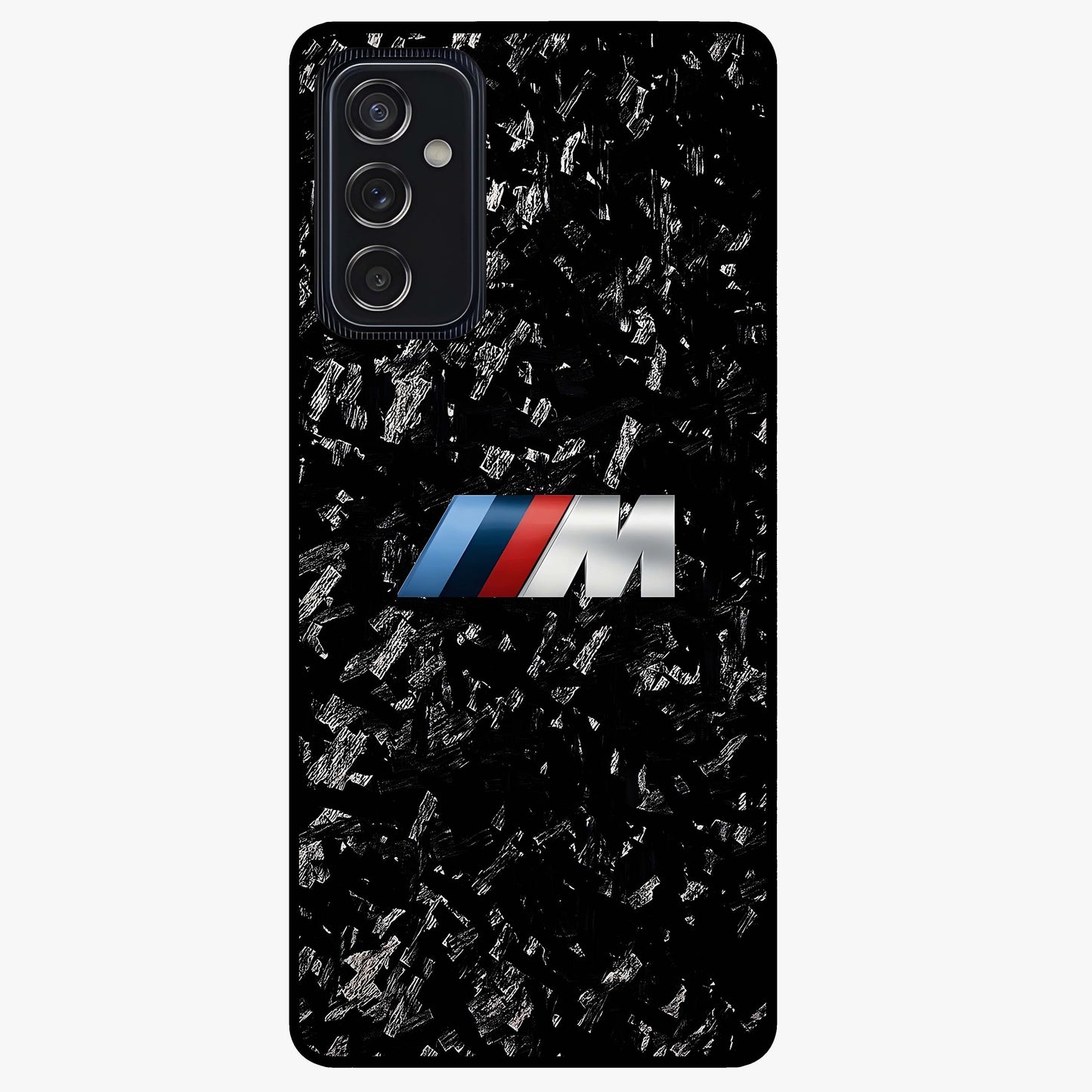 Carbon Speed Mark Glass Case showing flat back view with sporty carbon pattern artwork and glossy glass finish.