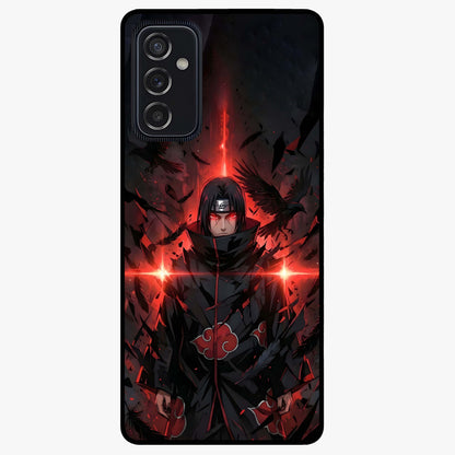 Focused Blade Discipline Glass Case showing flat back view with warrior sword themed artwork and glossy glass finish.
