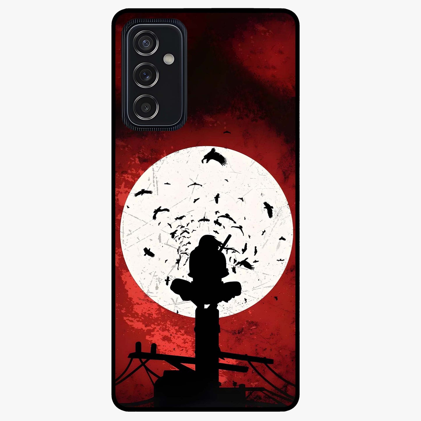 Itachi Limited Edition Naruto Anime Glass Case showing flat back view with iconic anime character artwork and glossy glass finish.