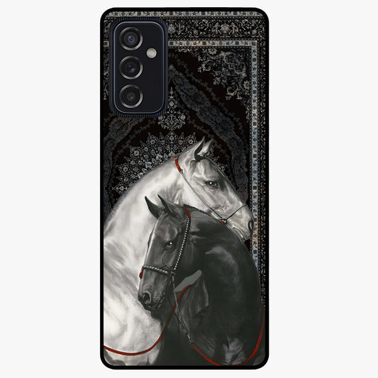 Majestic Ride Legacy Glass Case showing flat back view with powerful automotive inspired artwork and glossy glass finish.