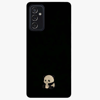 Midnight Panda Love Glass Case showing flat back view with cute panda themed artwork and glossy glass finish.