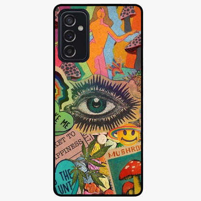 Mystic Eye Wonderland Glass Case showing flat back view with mystical eye themed artwork and glossy glass finish.