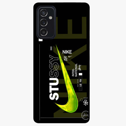 Neon Street Edition Glass Case showing flat back view with neon street style artwork and glossy glass finish.