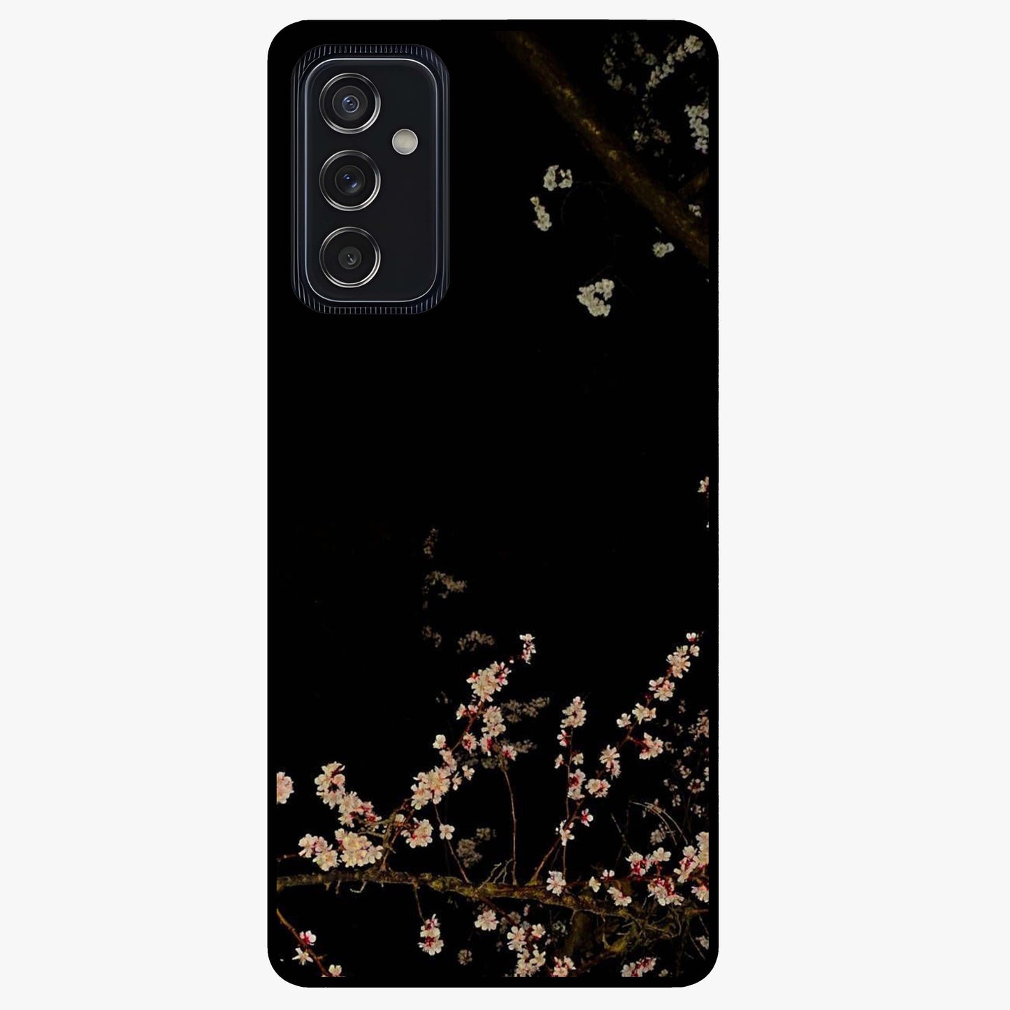 Petal Moon Light With Custom Name Glass Case showing flat back view with floral moonlight artwork and personalized name design.