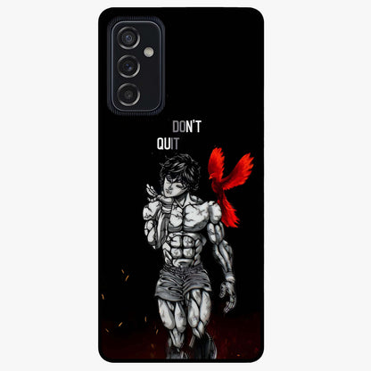 Rise Beyond Limits Glass Case showing flat back view with motivational typography artwork and glossy glass finish.