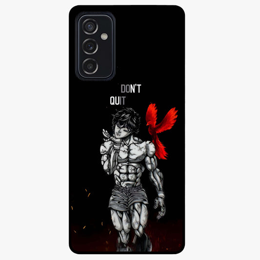 Rise Beyond Limits Glass Case showing flat back view with motivational typography artwork and glossy glass finish.