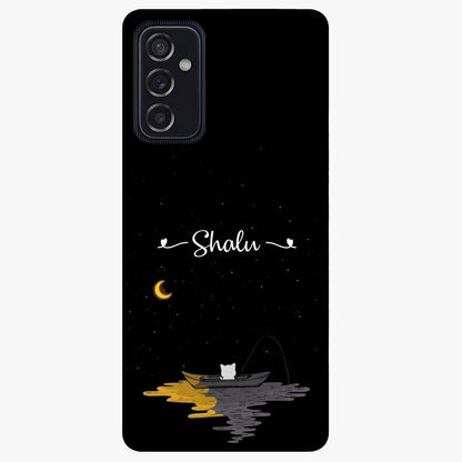 Silent Night Row Glass Case showing flat back view with calm night themed artwork and glossy glass finish.