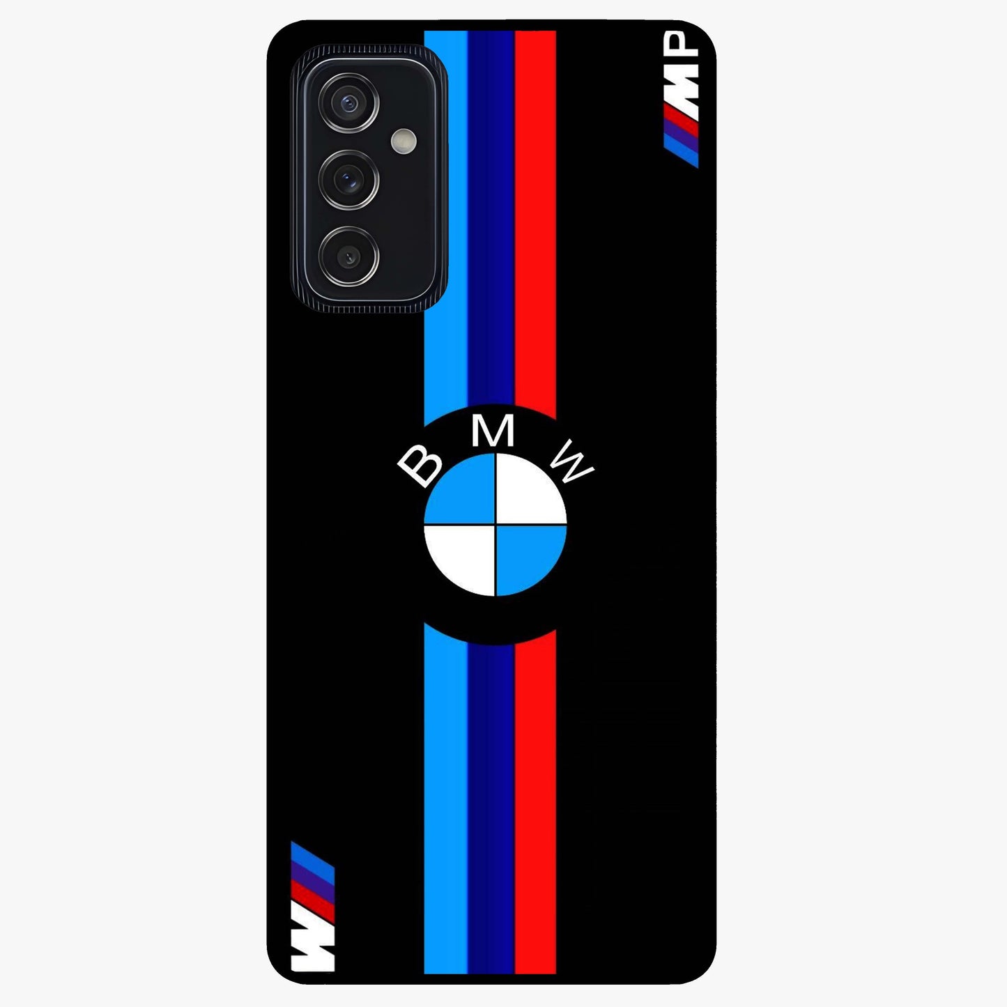 Turbo BMW Beast Glass Case showing flat back view with high performance sports car artwork and glossy glass finish.