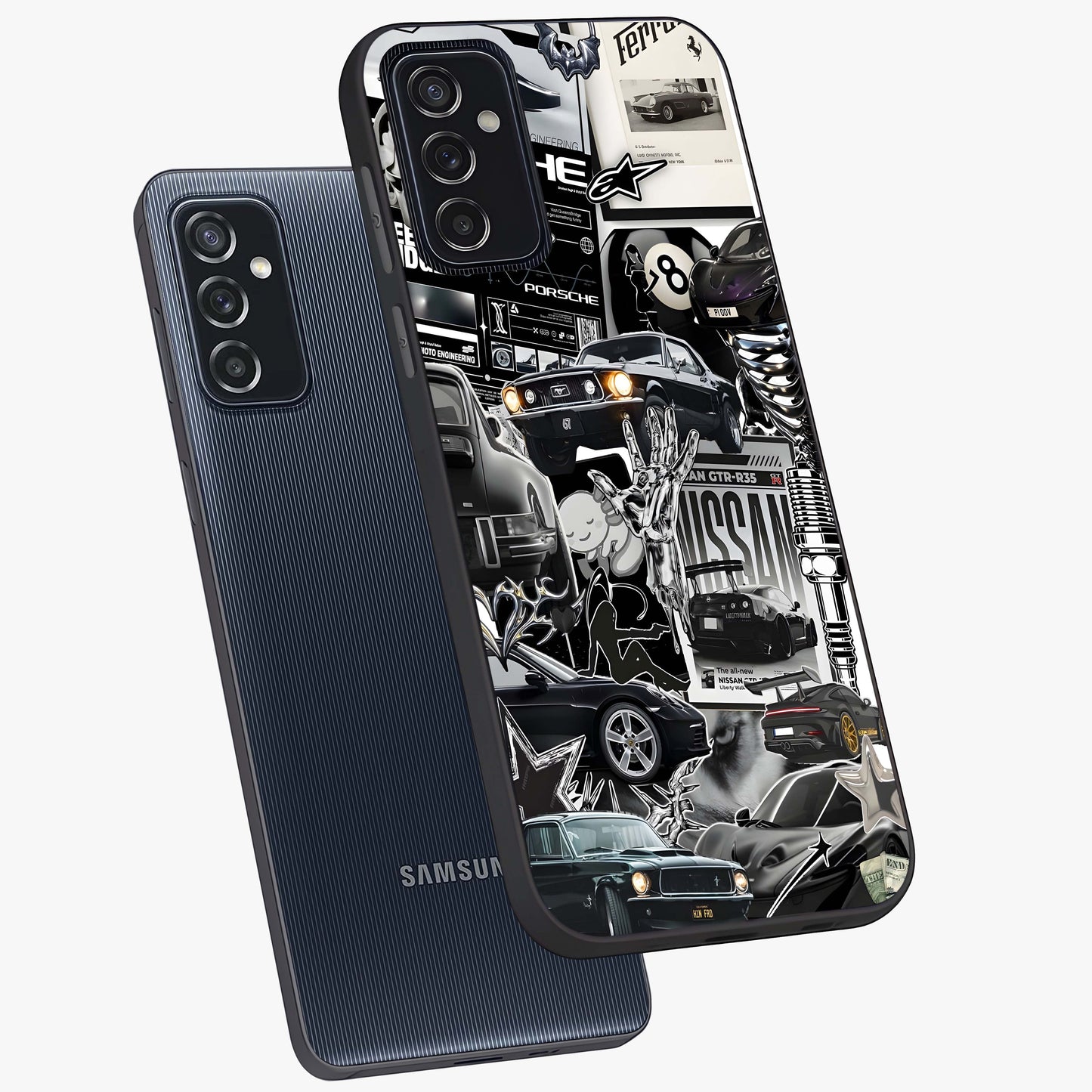 Aesthetic Dark Love Glass Case displayed in angled mockup highlighting moody aesthetic design and bold love theme.