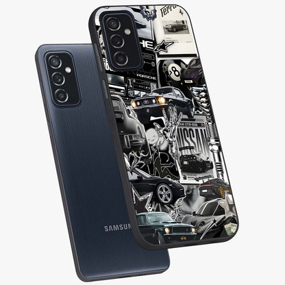 Aesthetic Dark Love Glass Case displayed in angled mockup highlighting moody aesthetic design and bold love theme.