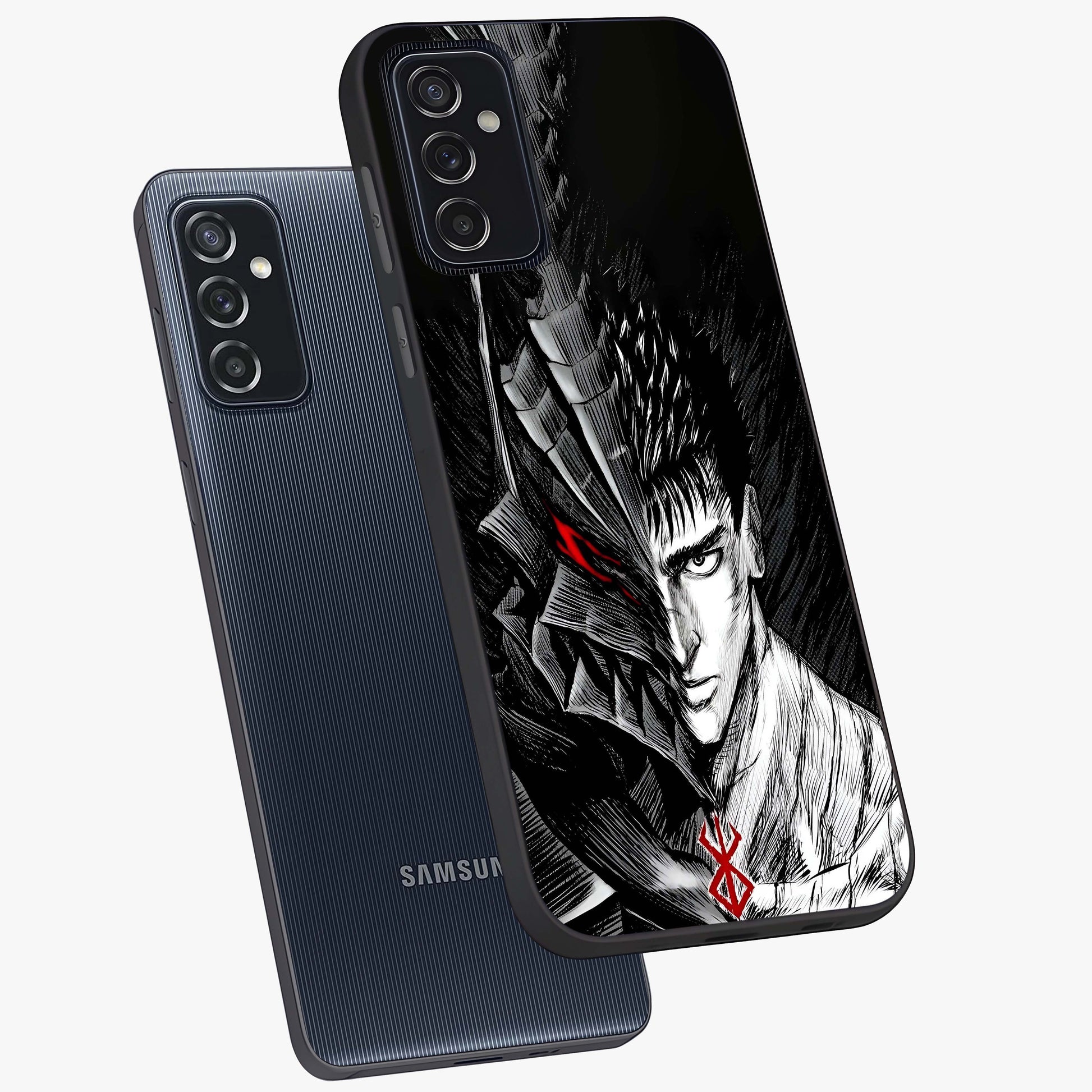 Berserker Blood Oath Glass Case displayed in angled mockup highlighting dark fantasy graphic design and powerful theme.