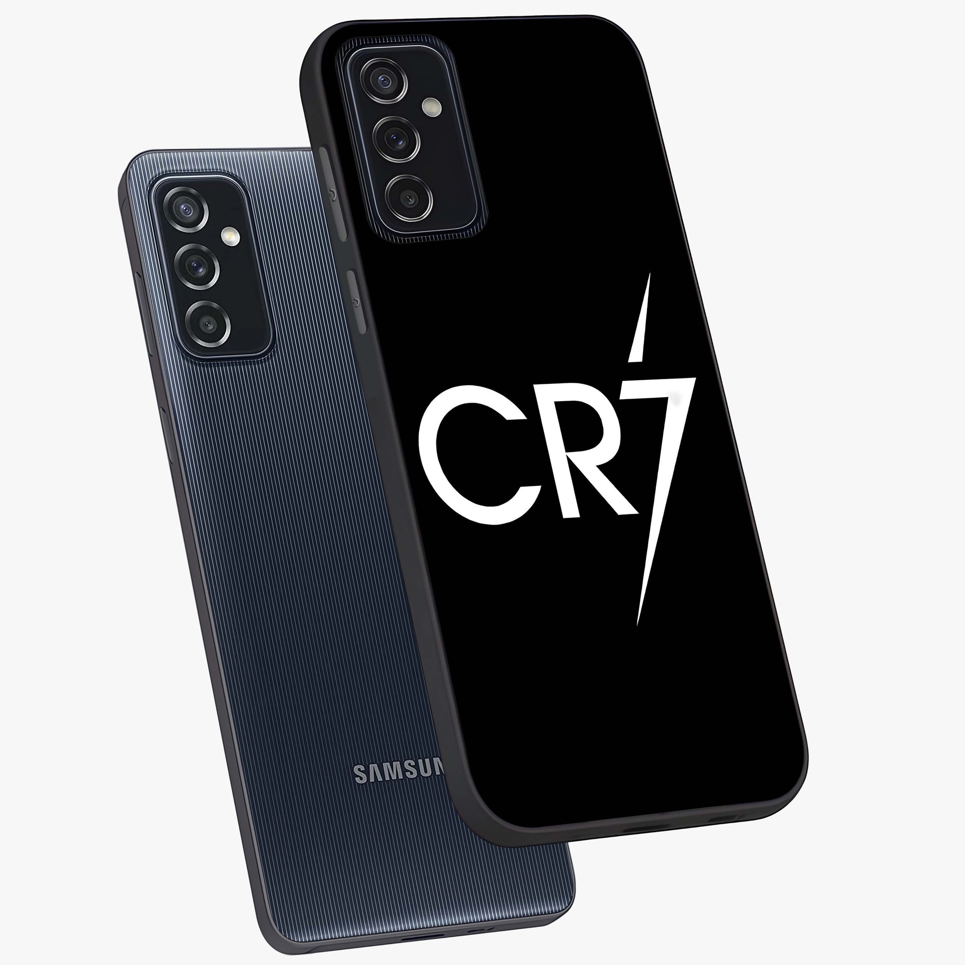 Cr7 Elite Strike Glass Case displayed in angled mockup highlighting powerful sports graphic with bold athletic theme.