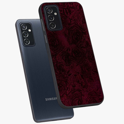 Crimson Fade Flow Glass Case displayed in angled mockup highlighting smooth gradient design with modern aesthetic style.