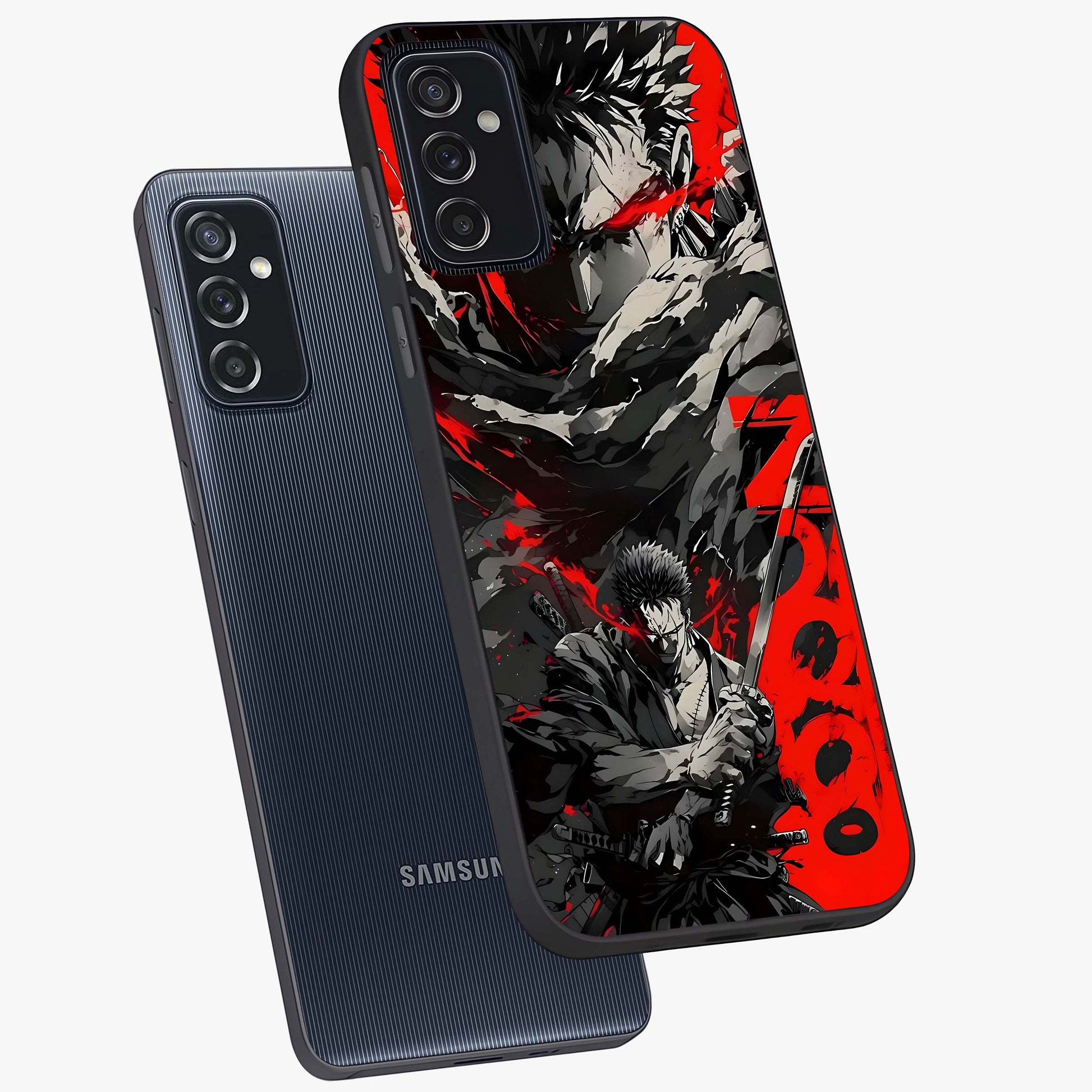 Demon Sword Resolve Glass Case displayed in angled mockup highlighting powerful demon sword illustration with dark fantasy aesthetic.