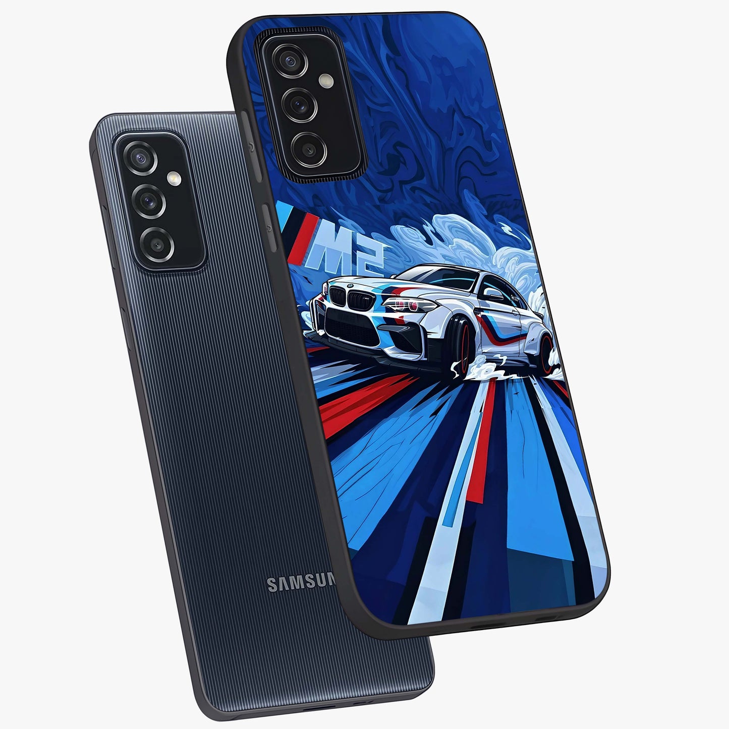 Drift Power Rush Glass Case displayed in angled mockup highlighting powerful drift car design with sporty aesthetic style.