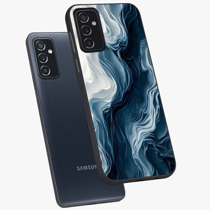 Ethereal Paper Marble Glass Case displayed in angled mockup highlighting elegant marble pattern with modern aesthetic style.