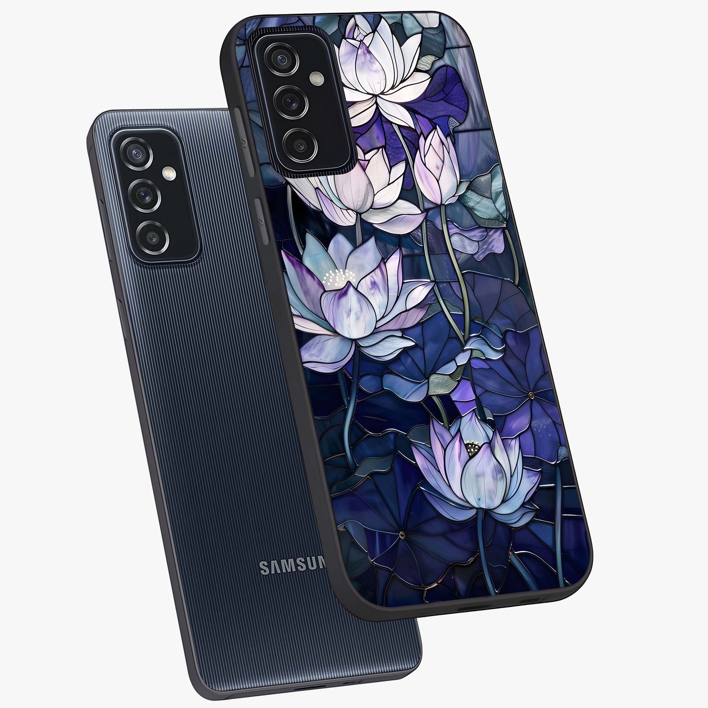Gloss Petal Rush Glass Case displayed in angled mockup highlighting vibrant petal design with elegant floral aesthetic.