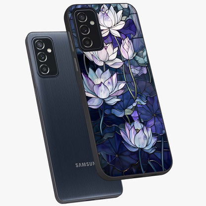 Gloss Petal Rush Glass Case displayed in angled mockup highlighting vibrant petal design with elegant floral aesthetic.