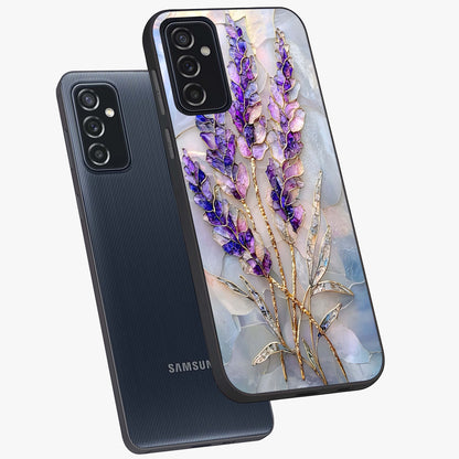 Lavender Dream Glow Glass Case displayed in angled mockup highlighting dreamy purple glow design with soft artistic style.