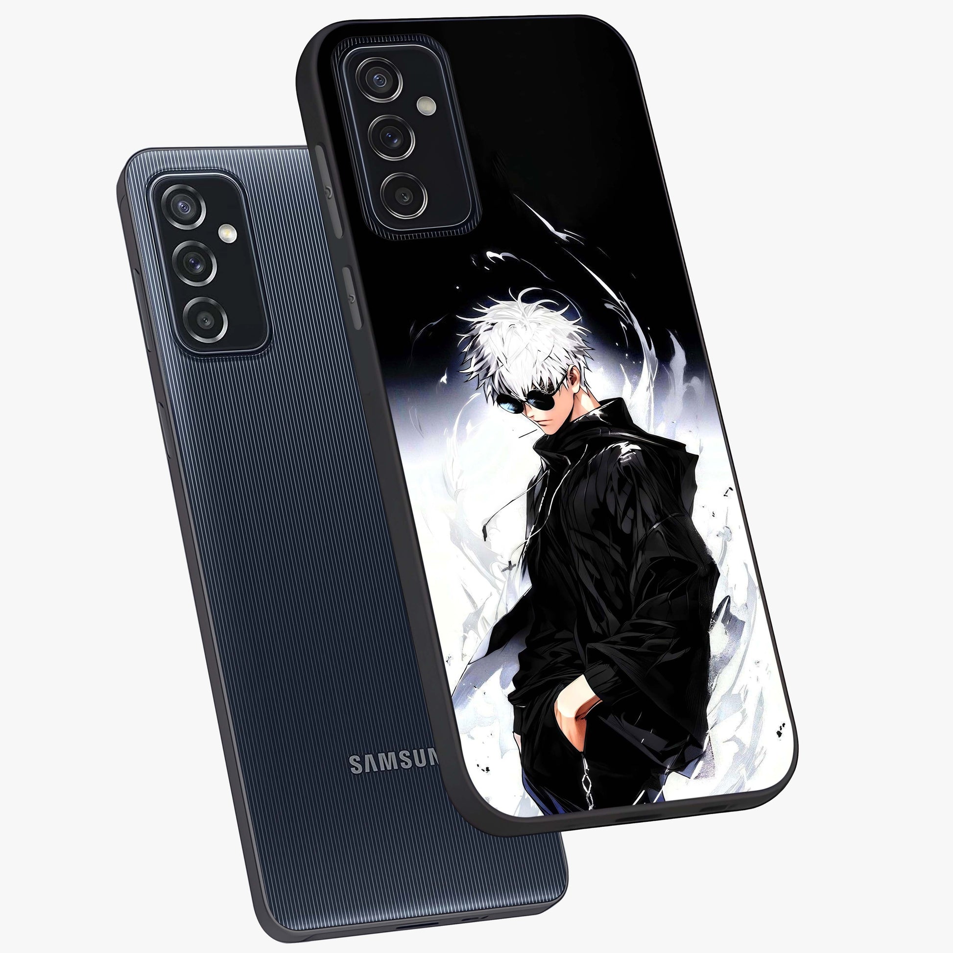 Limitless Shadow King Glass Case displayed in angled mockup highlighting dramatic dark hero design with intense aesthetic.
