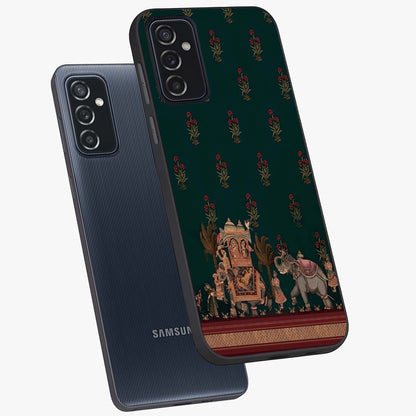 Macmerise Glass Case displayed in angled mockup highlighting trendy graphic design with sleek aesthetic style.