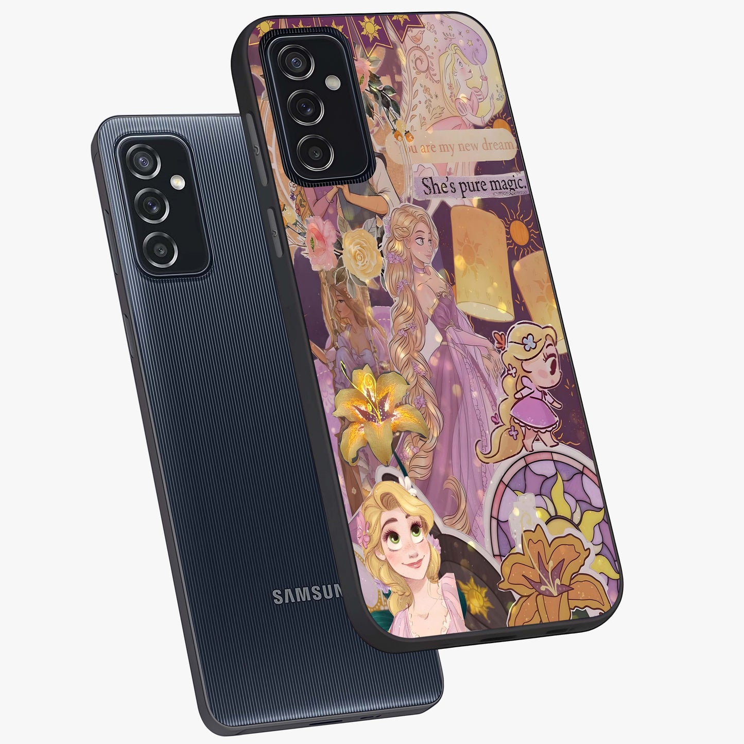 Magical Tangled Dream Glass Case displayed in angled mockup highlighting whimsical fantasy design with magical aesthetic.