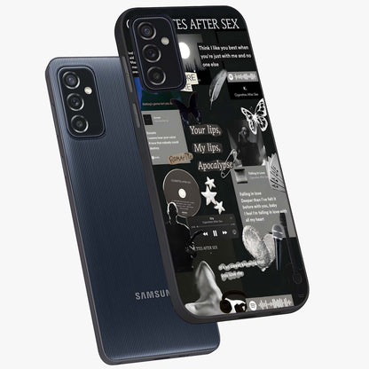 Midnight Love Echo Glass Case displayed in angled mockup highlighting elegant love inspired design with deep aesthetic style.