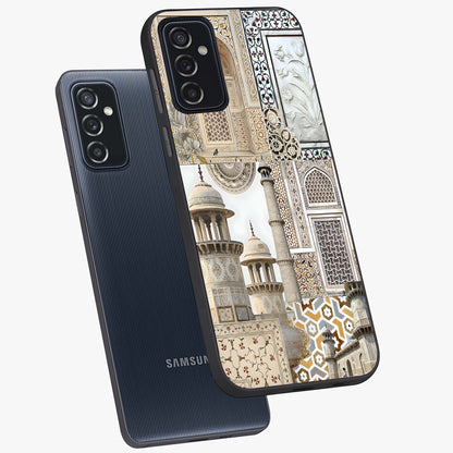 Mughal Marble Legacy Glass Case displayed in angled mockup highlighting elegant heritage marble artwork with royal aesthetic.