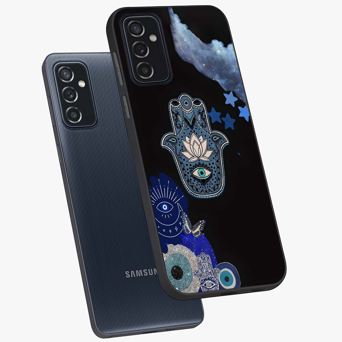 Mystic Hand Aura Glass Case displayed in angled mockup highlighting magical aura design with spiritual aesthetic style.
