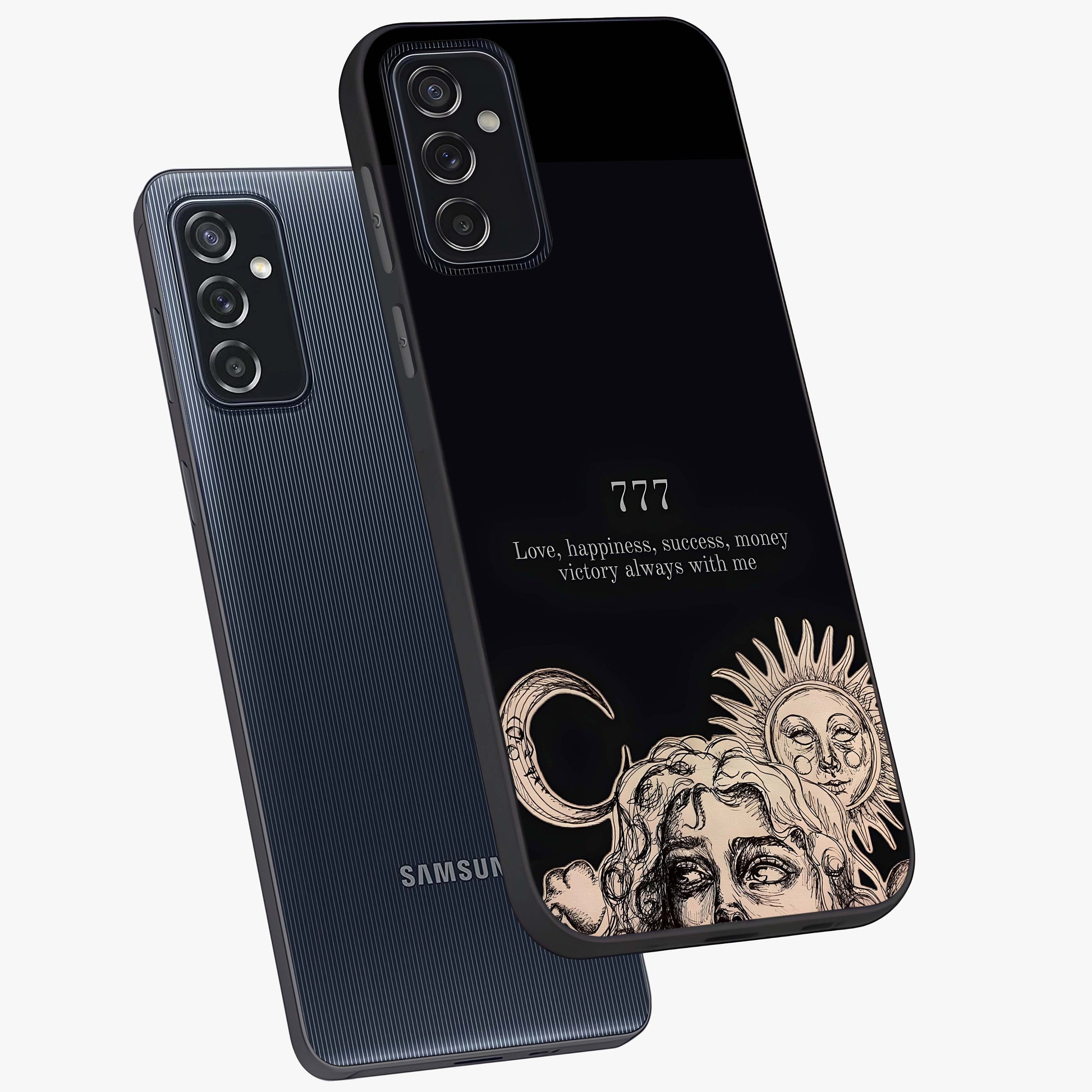 Mystic Victory Aura Glass Case displayed in angled mockup highlighting energetic aura design with bold mystical aesthetic.