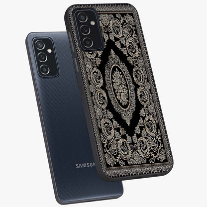 Noir Bloom Elegance Glass Case displayed in angled mockup highlighting refined flower design with stylish noir aesthetic.