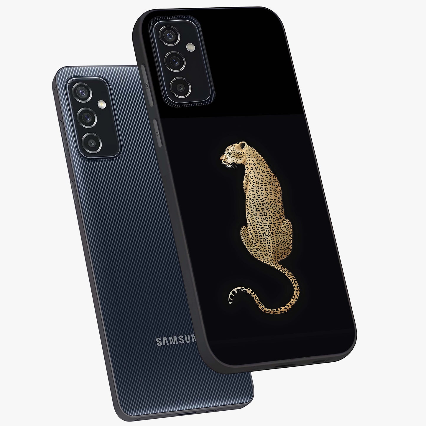 Regal Leopard Glass Case displayed in angled mockup highlighting powerful animal illustration with stylish wild aesthetic.