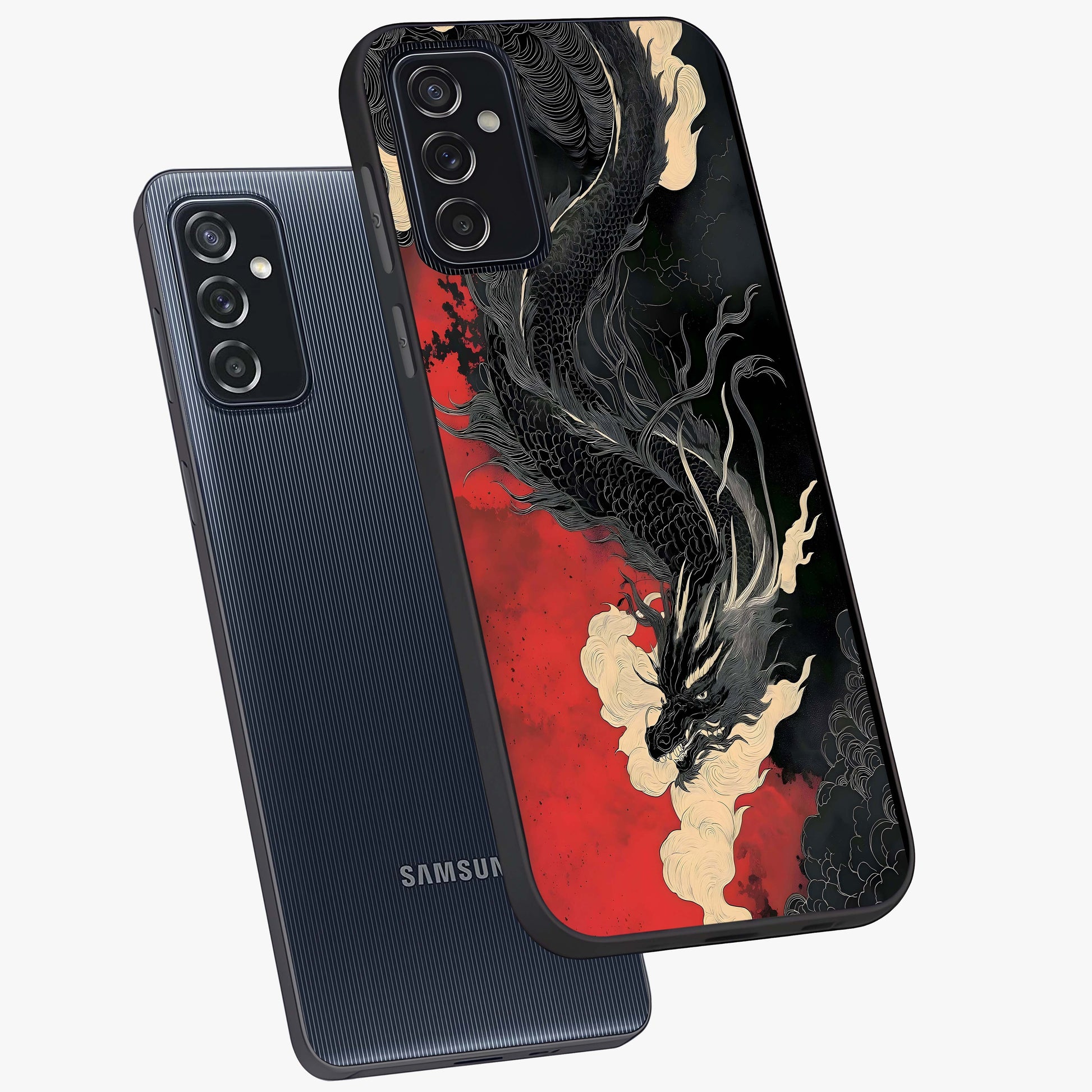 Shadow Dragon Fury Glass Case displayed in angled mockup highlighting powerful dragon illustration with dark fantasy aesthetic.