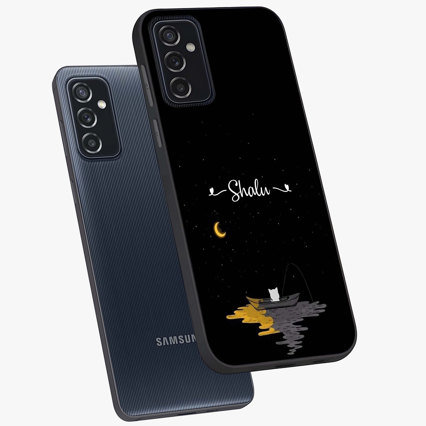 Silent Night Row Glass Case displayed in angled mockup highlighting peaceful evening design with dreamy night aesthetic.