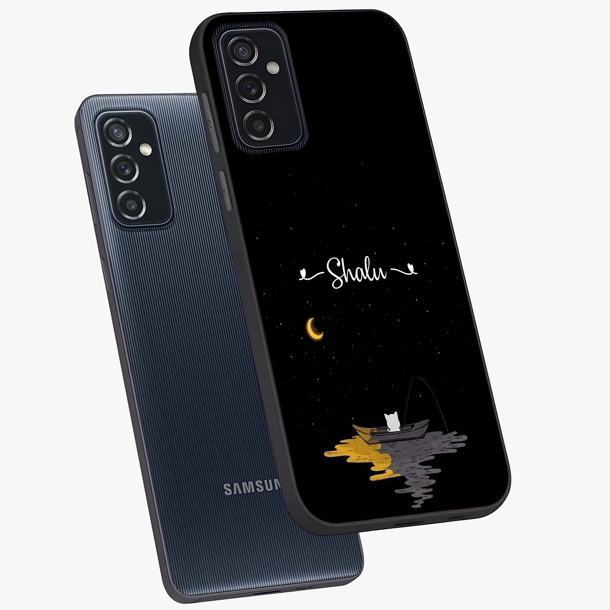 Silent Night Row Glass Case displayed in angled mockup highlighting peaceful evening design with dreamy night aesthetic.