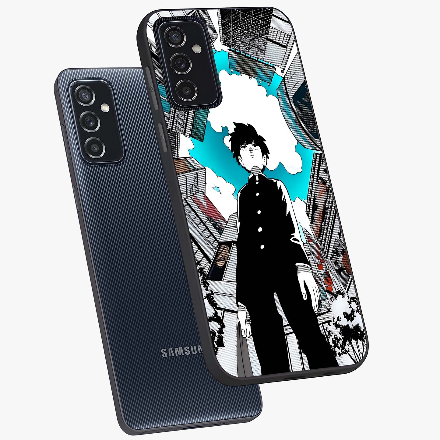 Silent Psychic Awakening Glass Case displayed in angled mockup highlighting spiritual awakening design with cosmic aesthetic.