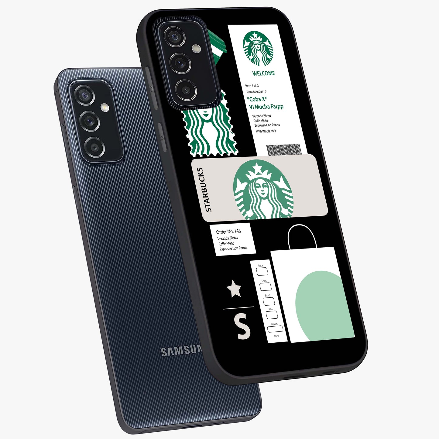 Starbucks Mocha Glass Case displayed in angled mockup highlighting stylish mocha themed design with cozy café aesthetic.