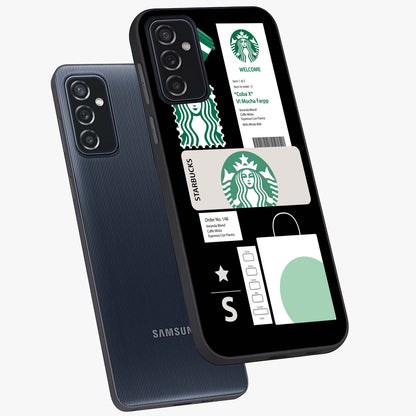 Starbucks Mocha Glass Case displayed in angled mockup highlighting stylish mocha themed design with cozy café aesthetic.