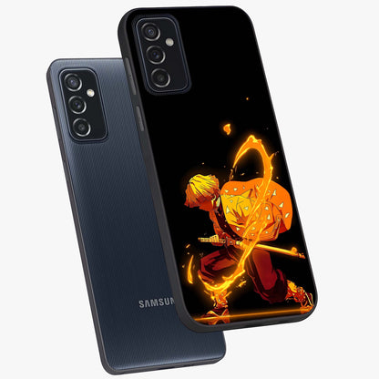 Thunder Flame Execution Glass Case displayed in angled mockup highlighting dramatic fire themed design with intense fantasy aesthetic.
