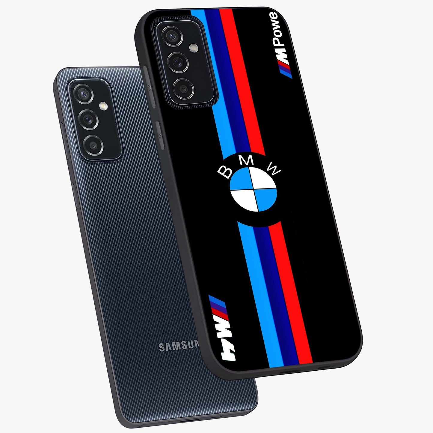 Turbo BMW Beast Glass Case displayed in angled mockup highlighting sleek racing car design with bold automotive aesthetic.