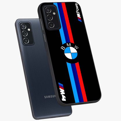 Turbo BMW Beast Glass Case displayed in angled mockup highlighting sleek racing car design with bold automotive aesthetic.